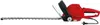 A red electric hedge trimmer is shown against a white background. Produktbild-Vorschau