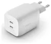 A white Belkin dual USB-C PD charger with two ports. Náhľad obrázku produktu