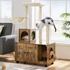 Yaheetech Kratzbaum mit Katzenschrank für Katzenklo 135 cm Produktbild-Vorschau 2