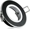 A close-up studio shot of a black and silver recessed light fixture with springs for installation. Podgląd zdjęcia produktu