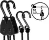 A product image showing several black rope ratchets with hooks and a diagram illustrating their use. Produktbild-Vorschau