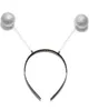 A headband with two spring-mounted silver pom-poms. Produktbild-Vorschau