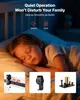 A child sleeping in bed, with product details shown in inset images. Voir les images du produit