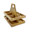 Holz Flaschenhalter mit Griff für 6 Flaschen 23 x 31cm Produktbild-Vorschau 3