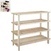 Holz Schuhregal 54x26x52cm 4 Ablagen Schuhablage Produktbild-Vorschau 2