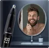 A man is looking in the mirror and smiling while holding a nose and ear trimmer. Náhled obrázku produktu