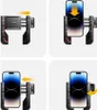 A collage of four images showing how to use a phone holder for a bicycle or motorcycle. Produktbild-Vorschau