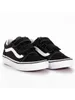 A pair of black Vans Old Skool V sneakers with white side stripes and white soles, shown from a slightly elevated side view against a white background. Voir les images du produit