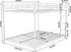A diagram of a white metal bunk bed with dimensions indicated by measurement lines and text. Anteprima dell’immagine prodotto