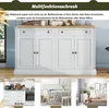 A multi-functional cabinet shown in different room settings. Produktbild-Vorschau