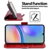 A product image showcasing a red phone case with a stand function and a phone inside. Produktbild-Vorschau