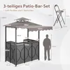 COSTWAY Padiglione barbecue 3 pezzi con bar e 2 sgabelli, Anteprima dell’immagine prodotto 3