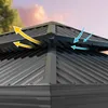 Close-up view of the roof of a gazebo, illustrating airflow with arrows. Anteprima dell’immagine prodotto