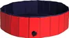 A red and blue foldable dog pool is shown from a slightly elevated angle against a white background. Podgląd zdjęcia produktu