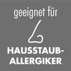 A graphic with text and an illustration of a nose, indicating suitability for allergy sufferers. Produktbild-Vorschau