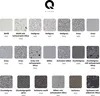 A grid of sample swatches of different textured finishes, each with a label indicating its color and code. Anteprima dell’immagine prodotto