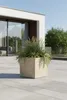 VIVANNO Pflanzkübel Fiberglas BLOCK Würfel, Streifenbeige Produktbild-Vorschau 3