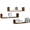 vidaXL Mensole a muro 3 pz. Rovere fumé 80x18x18 cm Anteprima dell’immagine prodotto 3