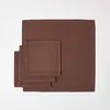 HOMESCAPES Stoffservietten aus Baumwolle, 4er-Set, braun Produktbild-Vorschau 3