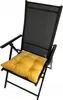 A yellow cushion on a black folding chair. Produktbild-Vorschau