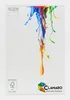 A white picture frame with colorful paint splashes dripping from the top. Produktbild-Vorschau