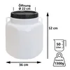 plasteo® 50 Liter Weithalsfass mit Deckel und Griffen Eckig Produktbild-Vorschau 2