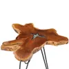 Couchtisch 70 x 45 cm Massivholz Teak und Polyresin Produktbild-Vorschau 3