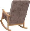 Fotel bujany HWC-K10, leżanka, drewno   tkanina/tkanina Podgląd zdjęcia produktu 4