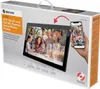 The image shows the retail packaging of a Denver PFF-260 digital photo frame. The packaging displays the product itself, along with marketing text and images. Náhľad obrázku produktu