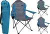 ECD Germany Campingstuhl faltbar, Grau-Türkis, Angelstuhl Produktbild-Vorschau 1