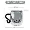 Süße Katzen Tasse mit Henkel, Doppelwandige Kaffeegläser Produktbild-Vorschau 2