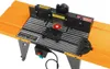 A woodworking router table with an orange surface and black and silver components. Podgląd zdjęcia produktu