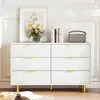 Kommode mit 6 Schubladen, elegantem Prägedesign, goldenen Produktbild-Vorschau 7