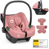 A pink baby car seat with accessories and an ADAC test rating. Náhled obrázku produktu