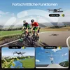 A collage of images showcasing drone features with cyclists and a skateboarder. Produktbild-Vorschau