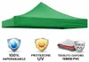 Gazebo richiudibile pieghevole 3 X 3 Verde ricoperto in PVC Anteprima dell’immagine prodotto 3