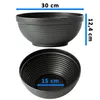 Two views of a dark gray planter pot, one showing the exterior with dimensions and the other showing the interior. Produktbild-Vorschau