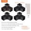 Four black corner brackets are shown with dimensions and package contents. Anteprima dell’immagine prodotto