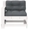 CLORIS Gartensofa mit Armlehne und Kissen Weiß Massivholz Produktbild-Vorschau 4