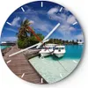 Wanduhr - Rund - Glasuhr - Maledische Insel Archipel Ozean Produktbild-Vorschau 1