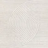 A close-up view of a textured rug with a curved line pattern. Voir les images du produit