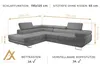 AX LIVING Couch L Form Kanya Grau 275cm mit Bettfunktion & Produktbild-Vorschau 4