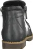 A close-up rear view of a black leather boot. Produktbild-Vorschau