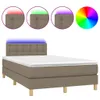 Taupe Boxspringbett mit Matratze & LED Taupe 120x190 cm Produktbild-Vorschau 2