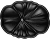 The underside of a black cast iron pot lid with embossed text. Náhľad obrázku produktu