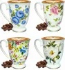 Porseleinen mok op poot 360ml 4 pcs gouden elegant cadeau Productafbeelding-voorbeeld 1