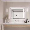 A modern bathroom vanity with a sink, faucet, and a large LED-lit mirror above it. The mirror has a digital display showing the time. Náhled obrázku produktu
