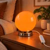 Orange Glas Nachttischlampe Kugel, dimmbare Tischlampe mit Produktbild-Vorschau 1
