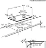 Diagram showing dimensions and installation requirements for a built-in gas hob. Voir les images du produit