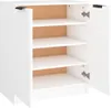 An open white cabinet with shelves. Voir les images du produit